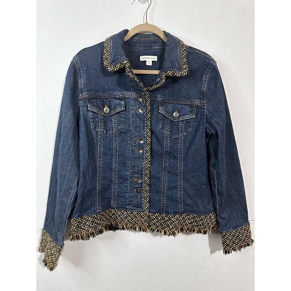 Coldwater Creek Jackets & Blazers - Coldwater Creek Women's Size 14 Long Sleeve Embroidered Hem Jean Jacket